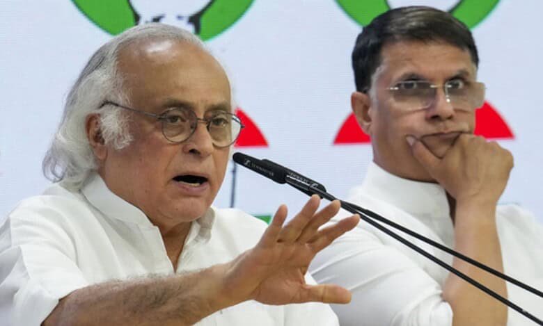 The image displays pictures of senior Congress leaders Jairam Ramesh and Pawan Khera