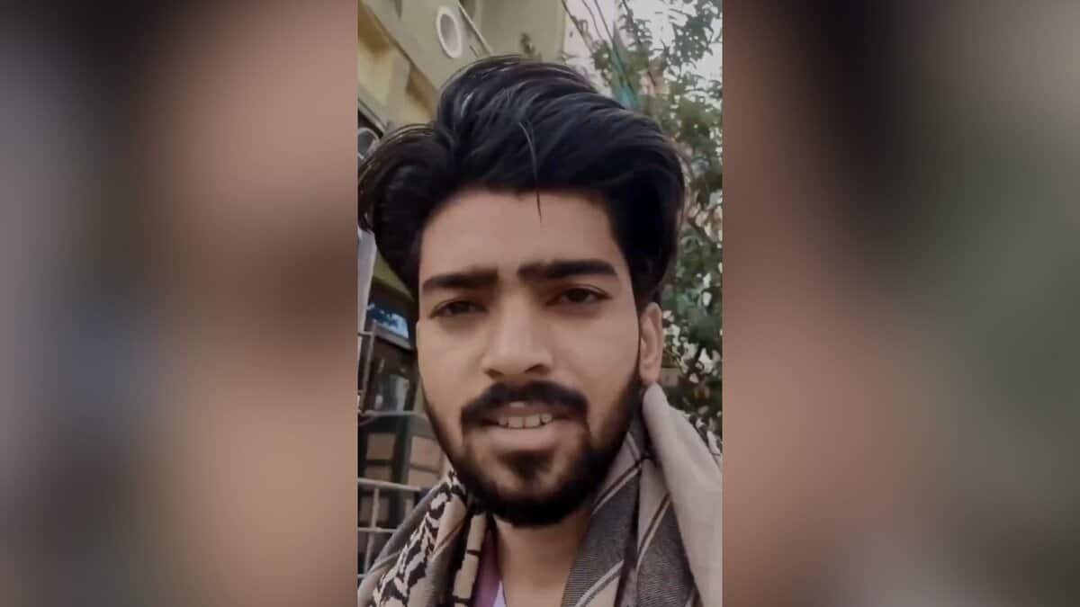 The image displays a picture of a young man who works as an AC technician