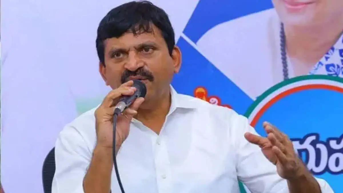 The image displays a picture of Telangana housing minister Ponguleti Srinivasa Reddy