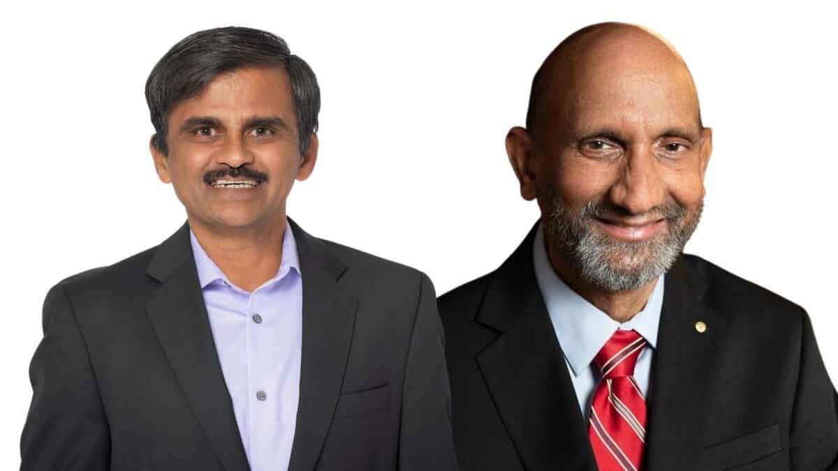 IIT Hyderabad professors Chennupati Jagadish and Dr Mallikarjun Tatipamula