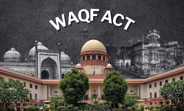 The image displays a picture of Supreme Court of India and Waqf board