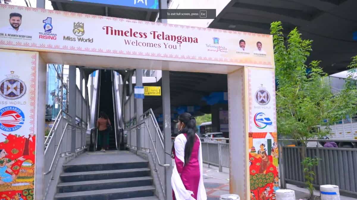 Hyderabad Metro stations promote Miss World 2025