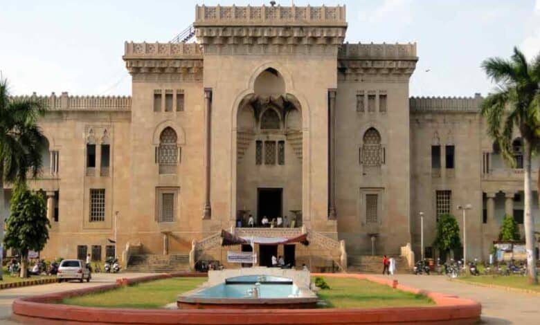 The image displays a picture of Osmania University
