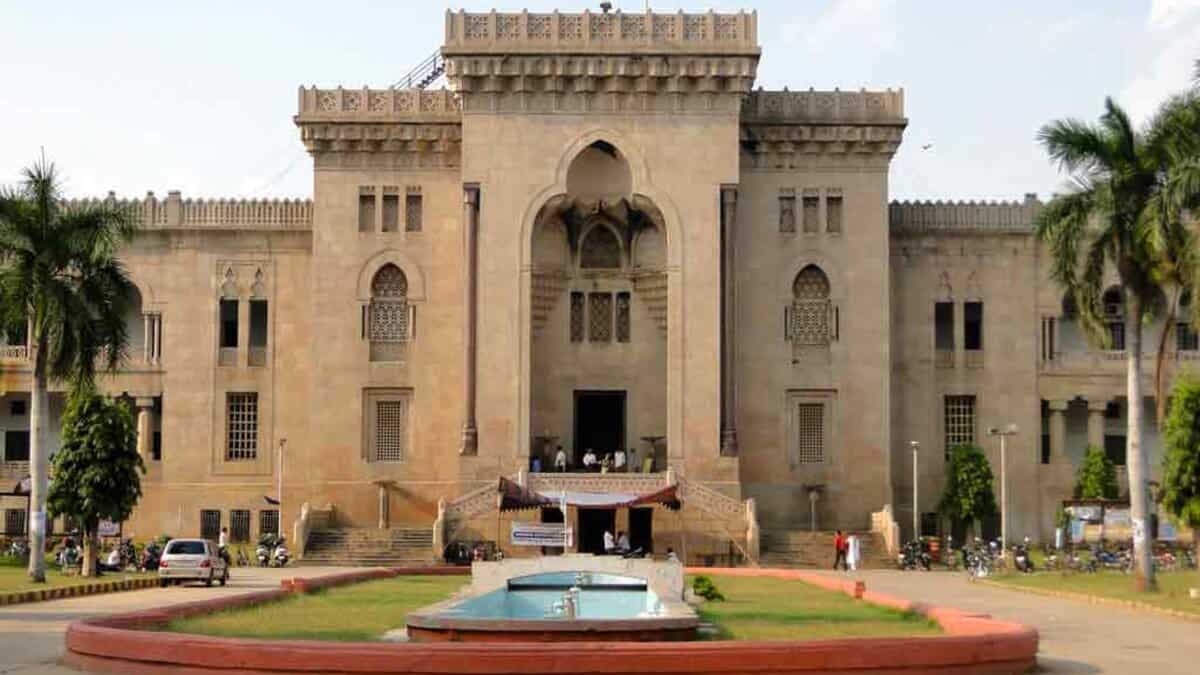 The image displays a picture of Osmania University