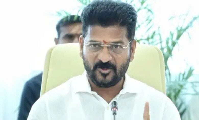 Telangana CM Revanth Reddy addresses a meeting
