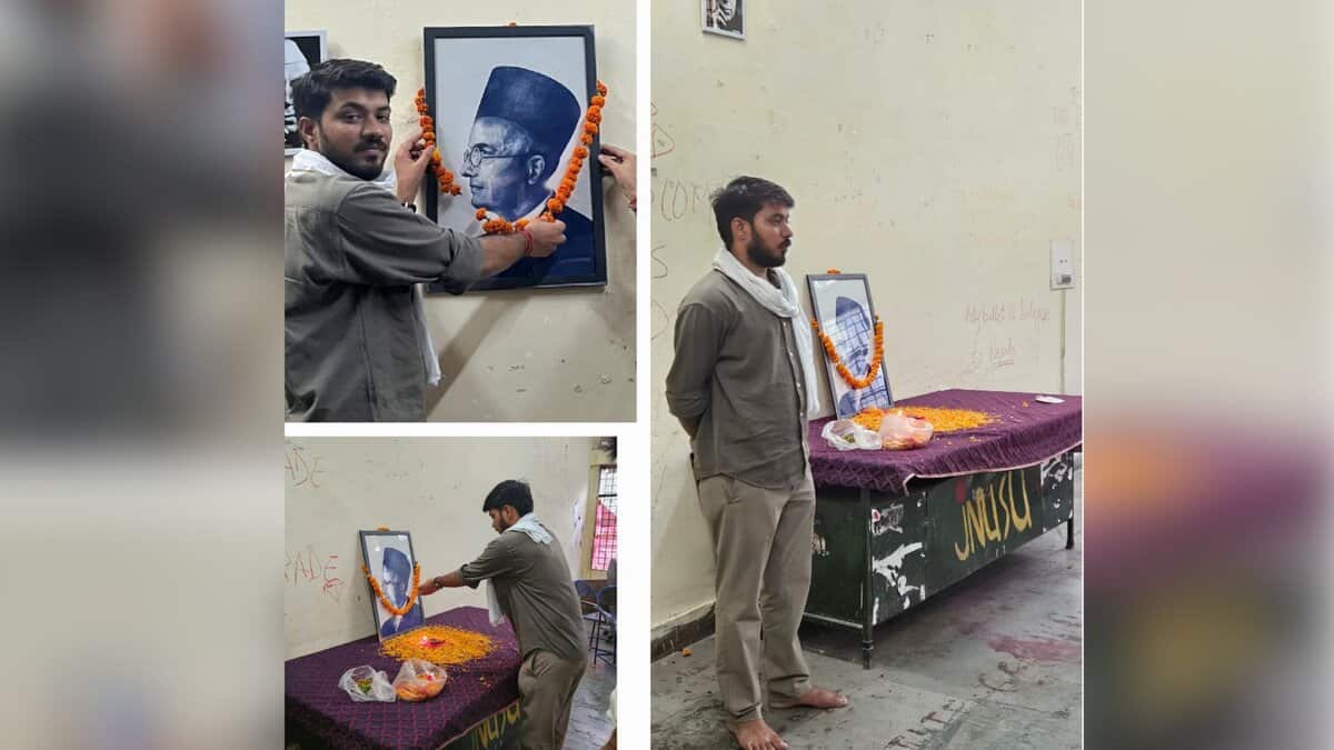 Savarkar portrait at JNU