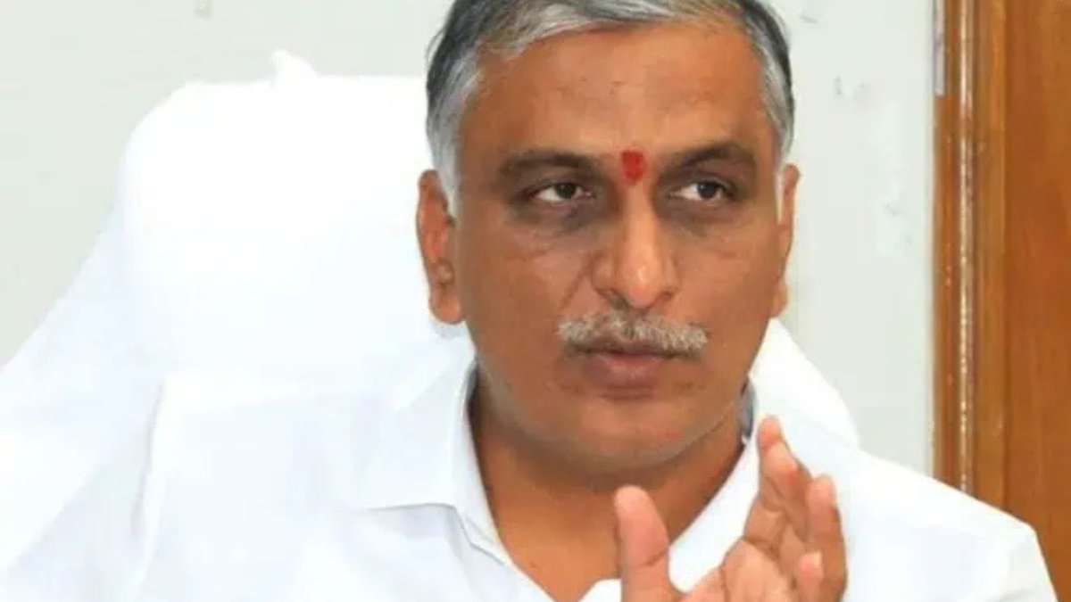 Harish Rao addresses a meeting