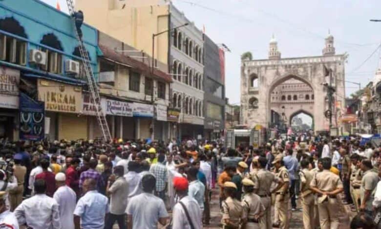 Fire breaks out in a building near Gulzar Houz