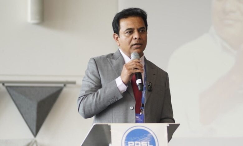 The image displays a picture of BRS working president KTR