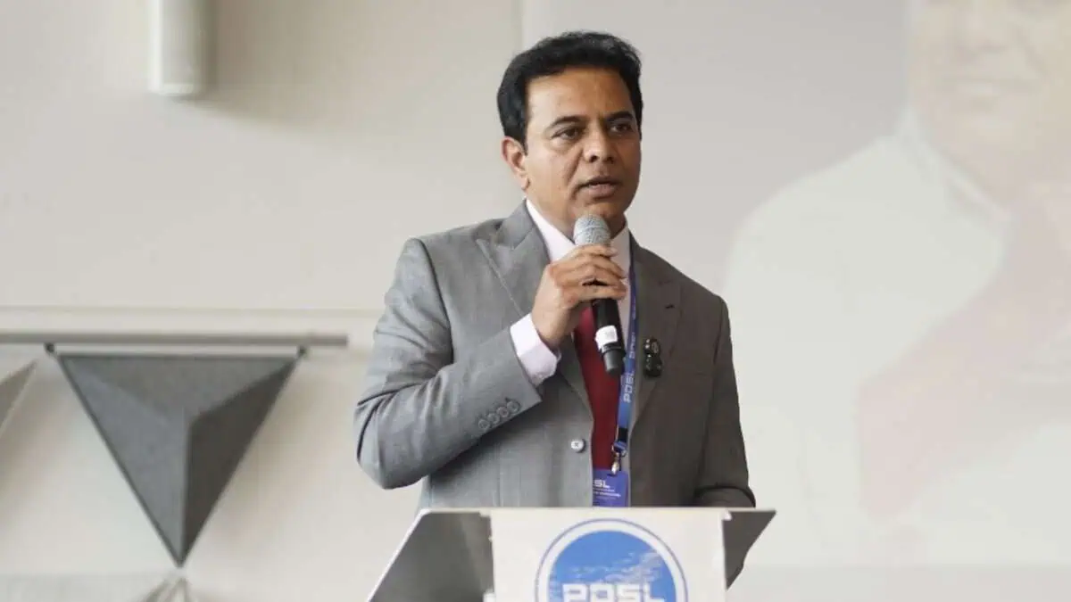 The image displays a picture of BRS working president KTR