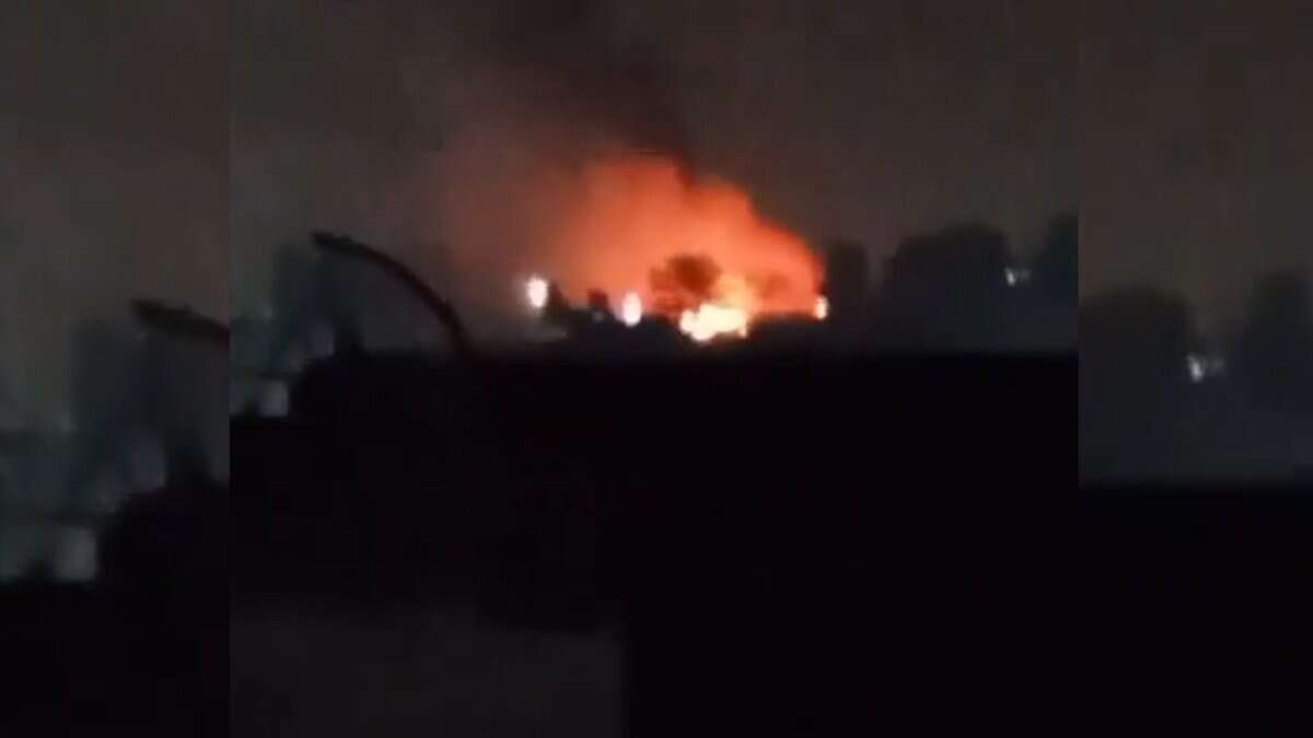 Screengrab from purported video of India's attack on attack on Pakistani airbase.