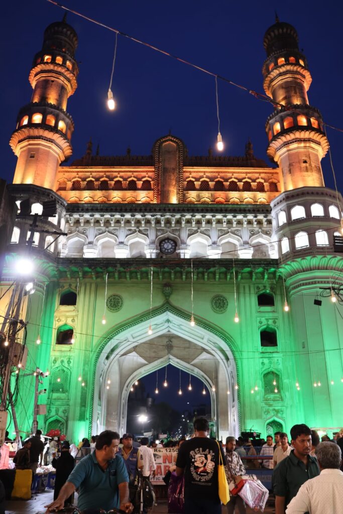 Charminar decorated. 