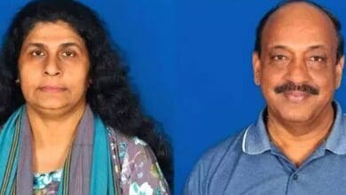 Image of Indian expat couple, 59-year-old Pankajakshan and 53-year-old Shajitha.