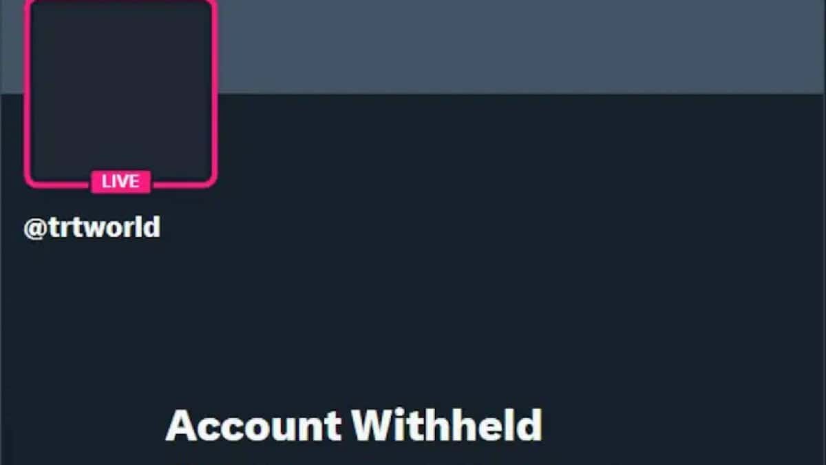 Screenshot showing the X (formerly Twitter) profile of @trtworld with the message