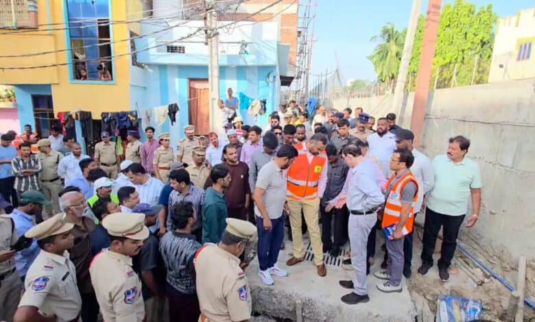 AIMIM MLA, GHMC team survey rain-hit area in Hyderabad