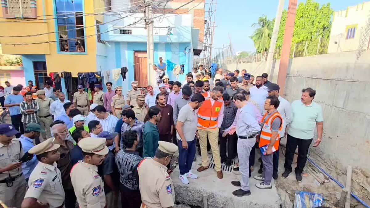 AIMIM MLA, GHMC team survey rain-hit area in Hyderabad