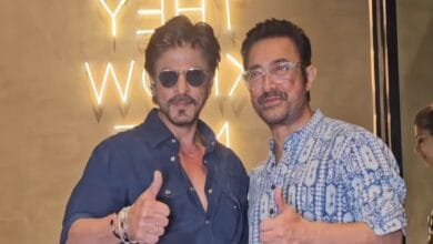Bollywood actors Shah Rukh Khan and Aamir Khan