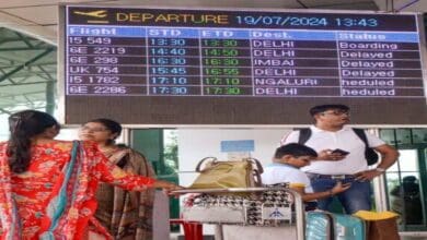 Passengers at an airport in India