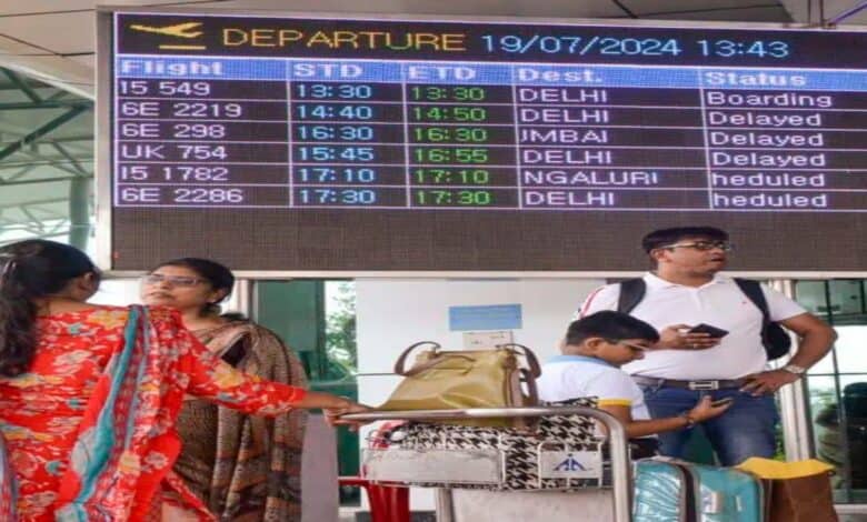 Passengers at an airport in India