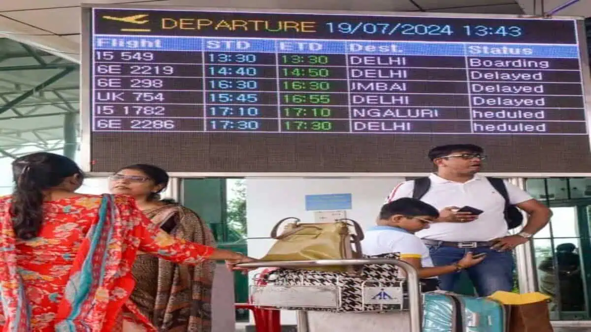 Passengers at an airport in India
