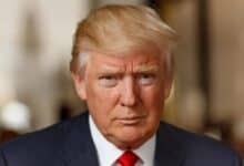 The image of a United States (US) President Donald Trump