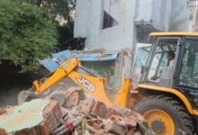 Image shows HYDRAA conducting demolition activity at Chintal Basti on June 11.