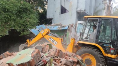 Image shows HYDRAA conducting demolition activity at Chintal Basti on June 11.