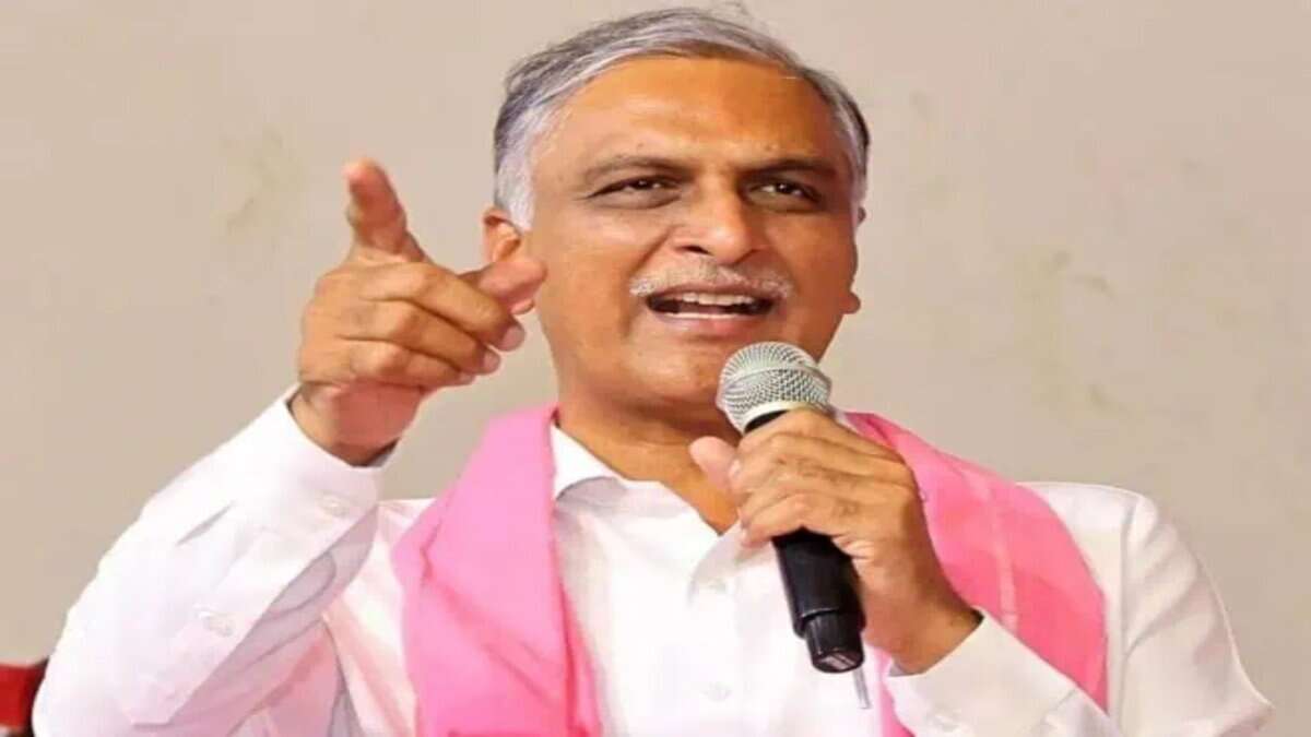 BRS MLA T Harish Rao addresess a meeting