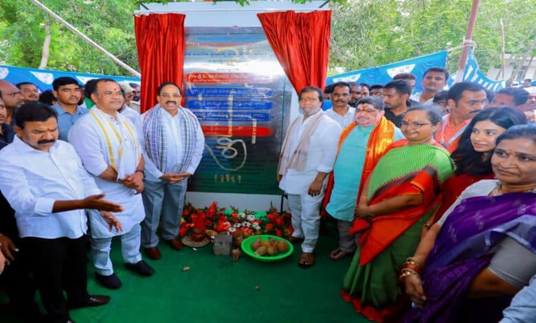 Telangana health minist Damodar Raja Narasimha with minsters Ponnam Prabhakar and Thummala Nagehwar Rao