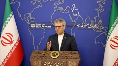 The image of a Iran's Foreign Ministry spokesman, Esmail Baghaei