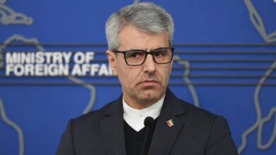 The image of Iran's Foreign Ministry spokesman, Esmaeil Baghaei.
