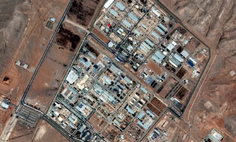 A satellite image provided by Maxar Technologies shows the Isfahan enrichment facility in Iran after strike.