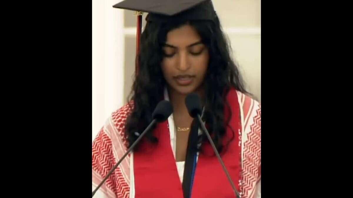 Megha Vemuri speaking about Palestine and Israel.