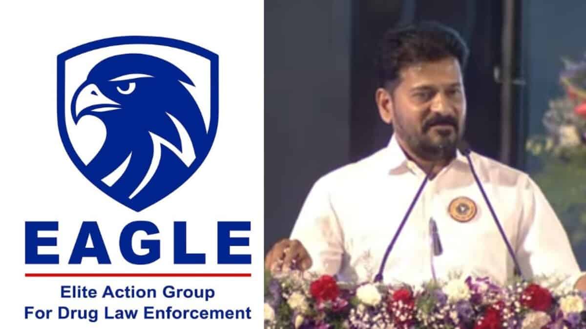 Telangana Cm Revanth Reddy announces formation of 'EAGLE' an elite action group to deal with the drugs menace in the state.