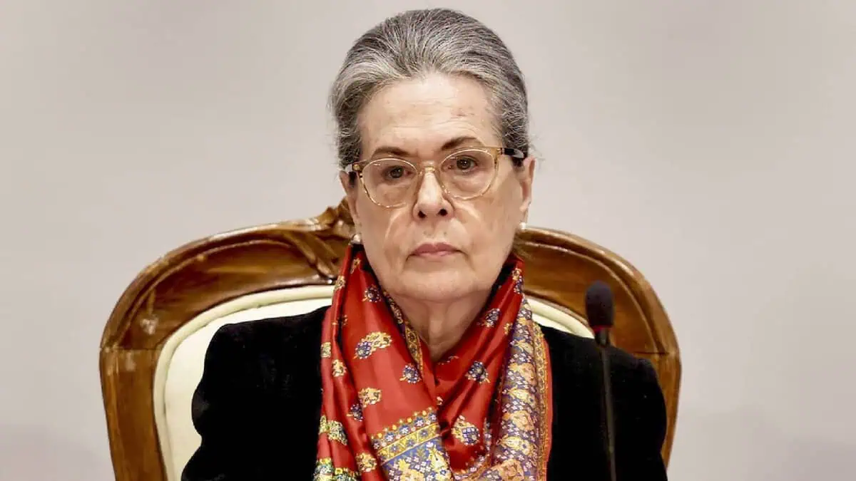 The image of a Congress Parliamentary Party chairperson Sonia Gandhi.