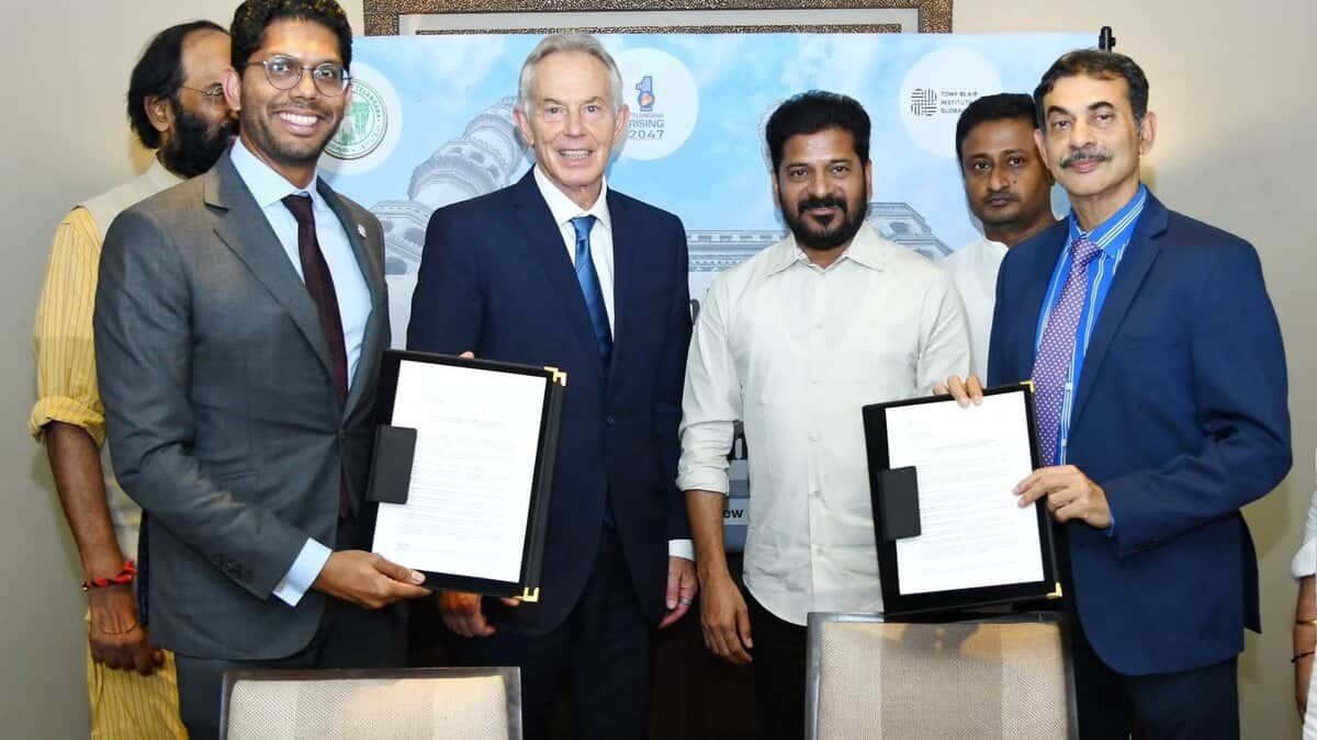 Former UK prime minister Tony Blair writes to CM Revanth Reddy expressing his interest in working with the state government on Telangana Rising Vision 2047.