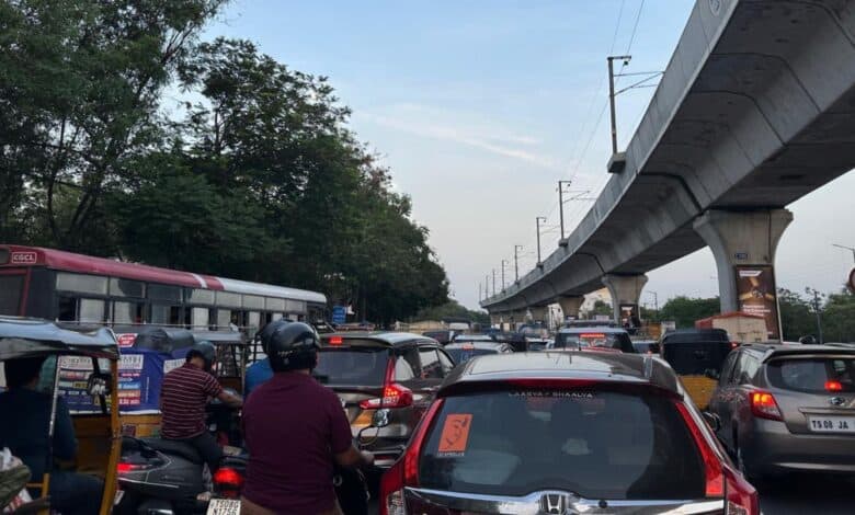 Heavy Traffic at the Tarnaka Junction amid the trail run