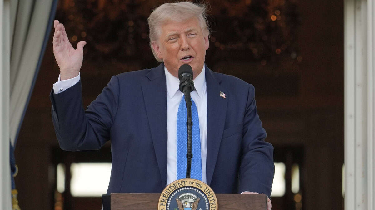 Donald Trump speaks.