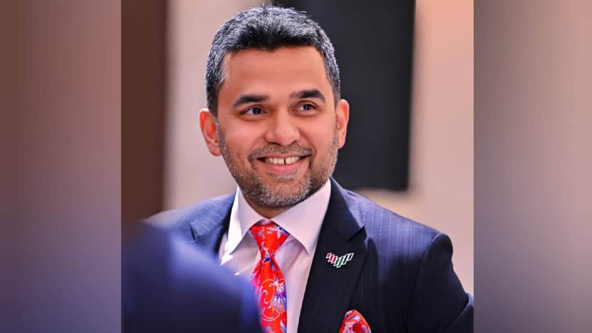 The image of an Indian doctor and philanthropist based in the United Arab Emirates (UAE), Dr Shamsheer Vayalil Parambath.