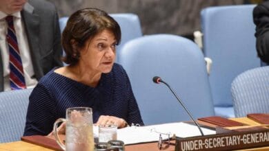 The image of a UN Undersecretary-General for Political Affairs Rosemary DiCarlo