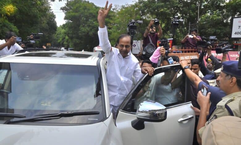 The image displays a picture of BRS chief KCR