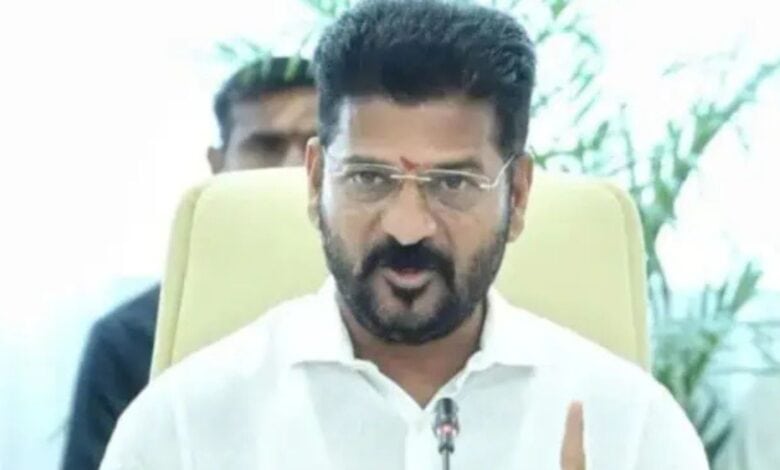 Telangana CM Revanth Reddy addresses a meeting