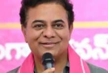BRS working president KTR addresses a meeting