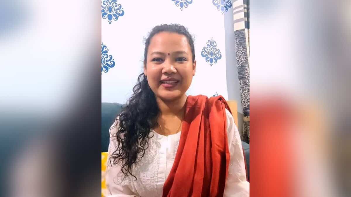 The image displays a picture of Lucknow professor Dr Madri Kakoti also known as Dr Medusa on social media platforms