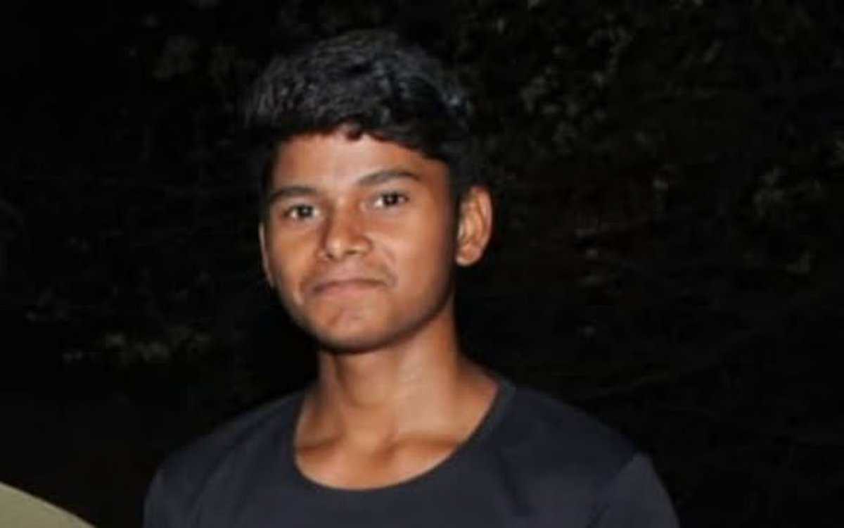 The image displays a picture of Dalit teenager Pankaj who was shot dead in Madhya Pradesh