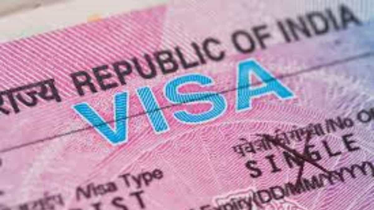 The image displays a picture of a representational image of Indian visa
