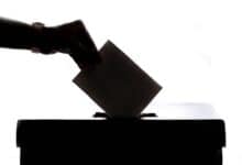 The image shows voting, polling ballot
