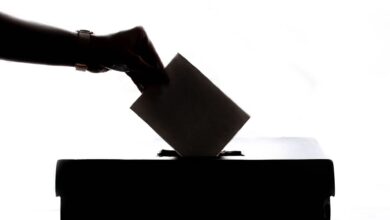 The image shows voting, polling ballot