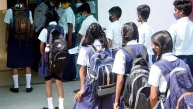 An Image of school children in India