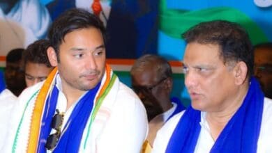 Mohammed Azharuddin (right) with son, Asaduddin Azharuddin (left)